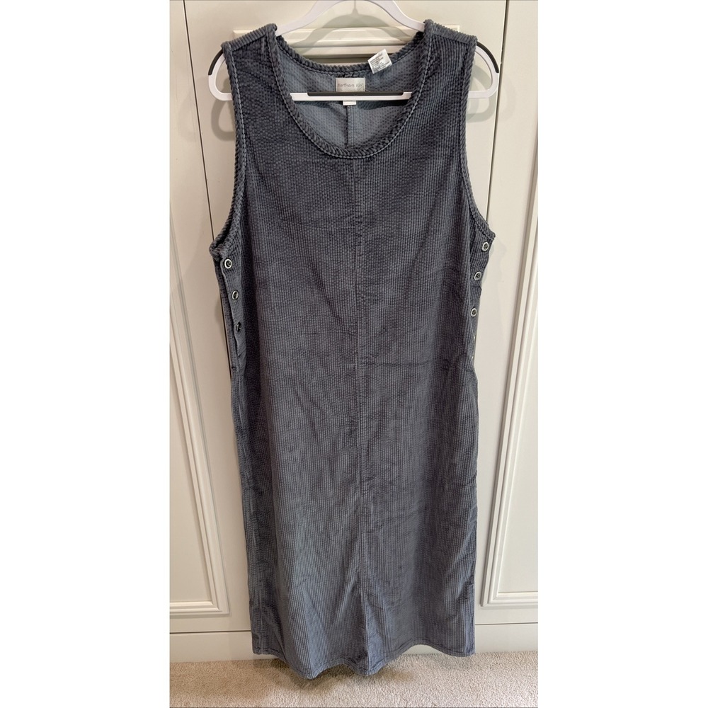 Northern Isles Wide Wale Corduroy Sleeveless Maxi Dress Gray Modest Minimalist